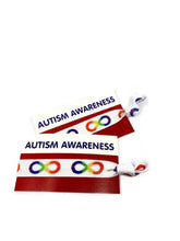 Load image into Gallery viewer, Autism Awareness Rainbow Infinity Symbol Hair Tie &amp; Bracelet
